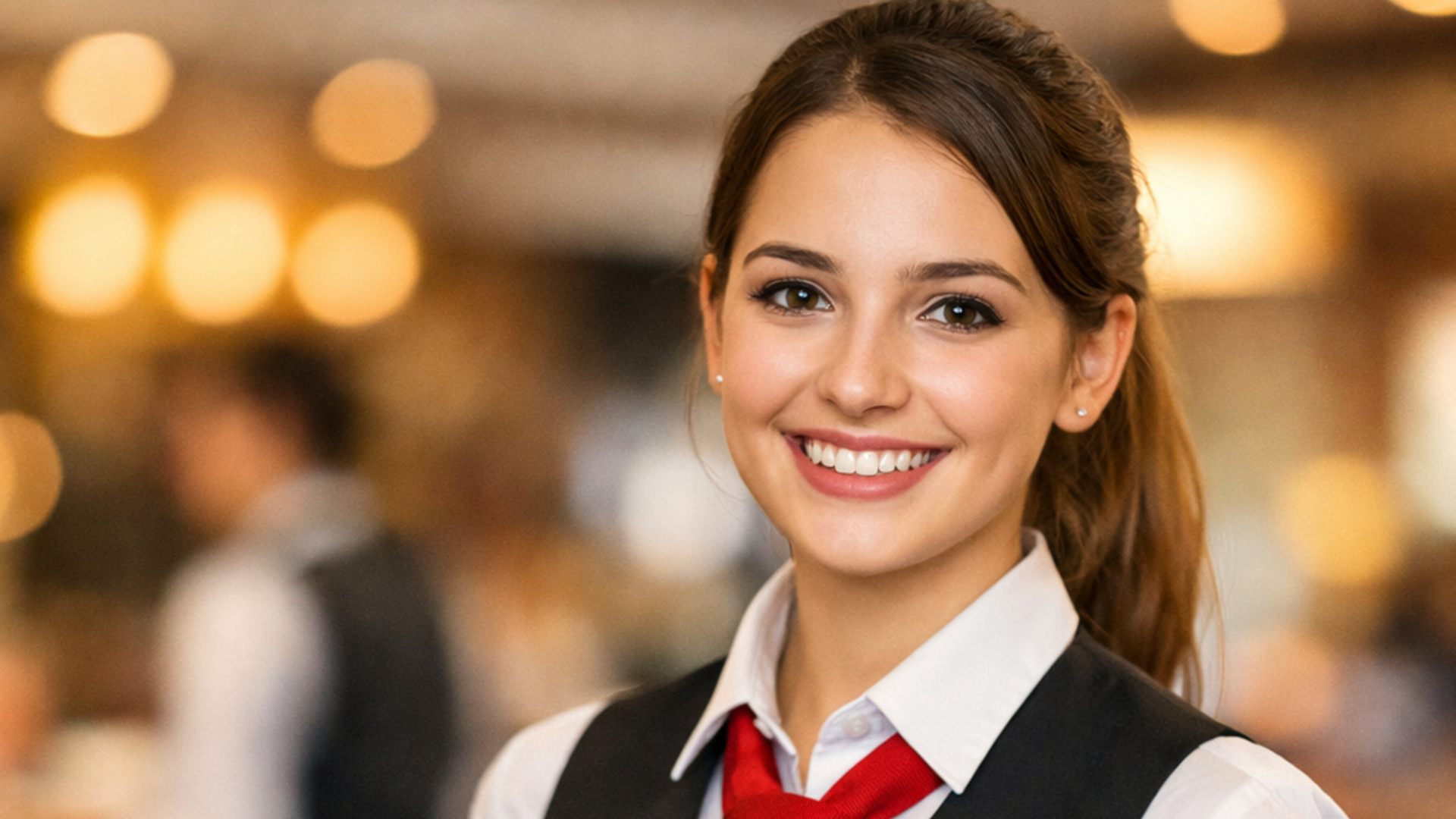 Median Hotels: job openings in Hanover and Lehrte Smiling waitress serving wine and appetizer on tray in restaurant