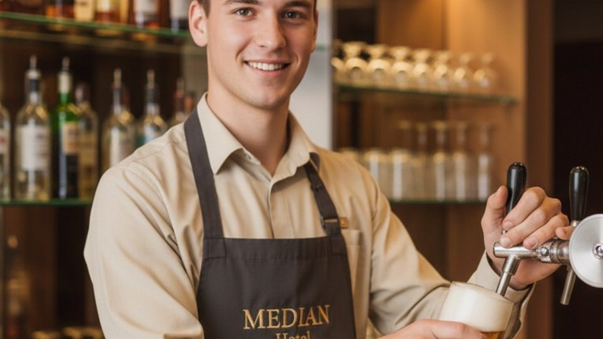 Median Hotels: job openings in Hanover and Lehrte Median Hotel staff pouring draft beer at the bar